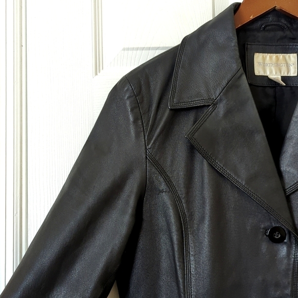 Worthington 90's Vintage Classic Genuine Leather Jacket Black Large - Picture 3 of 12